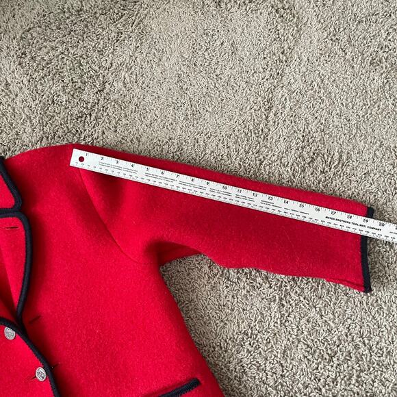 Giesswein Vintage Red Boiled Wool Tyrolean jacket sz 12 austria - Picture 7 of 12